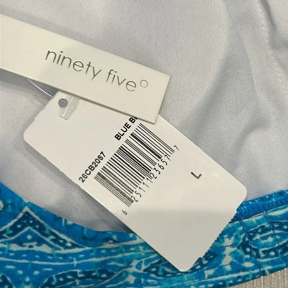 Ninety Five blue halter swim bikini top size large